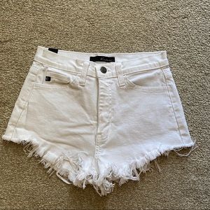White denim shorts